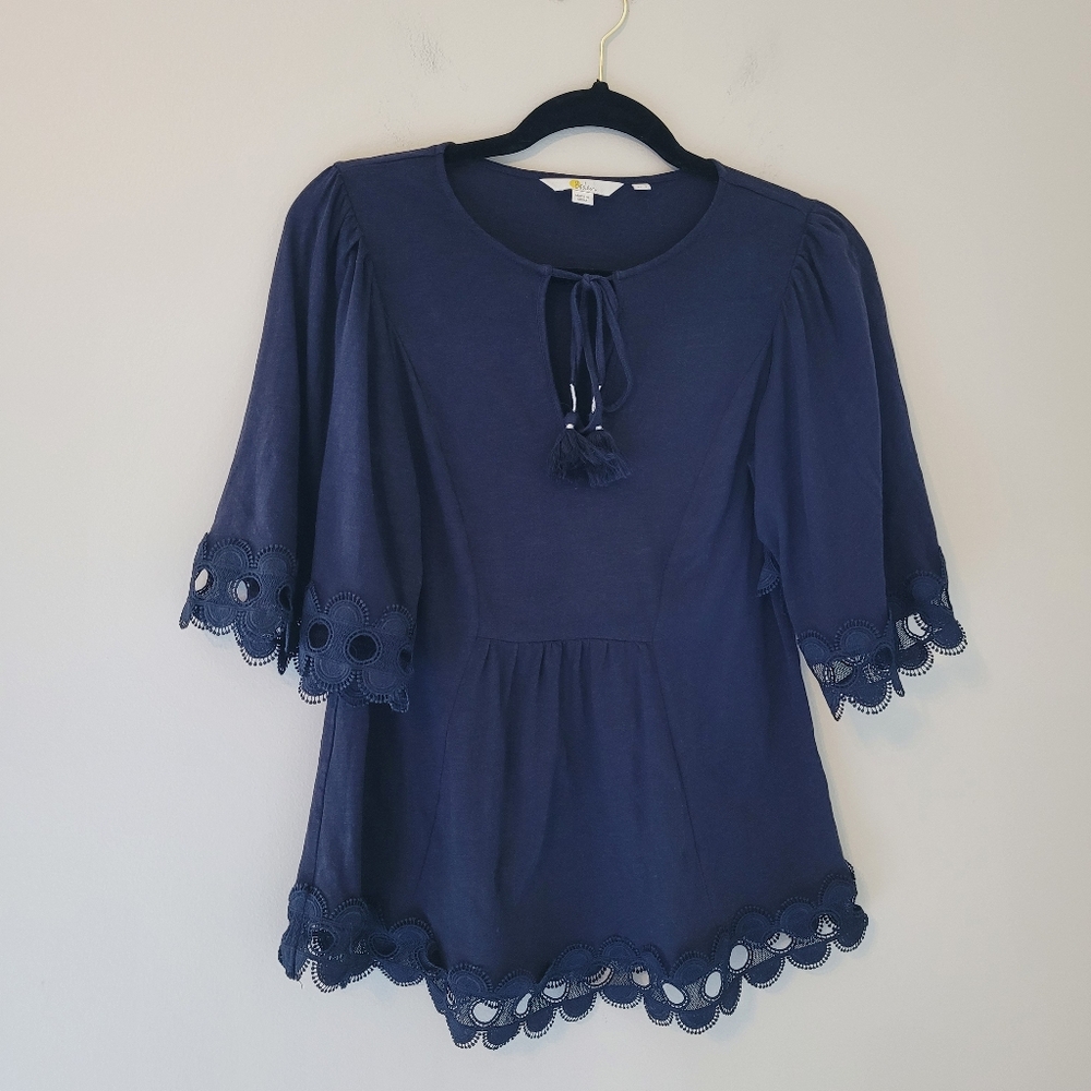 Boden Ayla Navy Blue Jersey Top